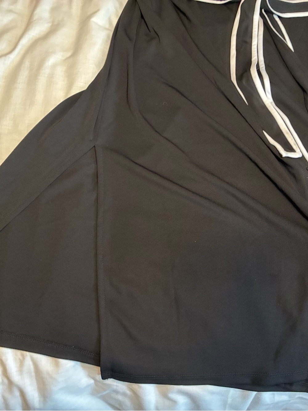 Talbots tipped jersey shirtdress in black with white contrast piping Trim - 2Xp - Picture 11 of 16